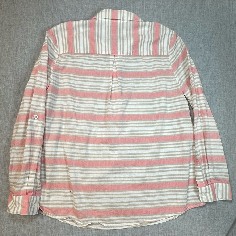 Appleseed's PK of 2 Pink Cream Striped/Floral Vine Patterned Button up Shirts - Picture 2 of 13